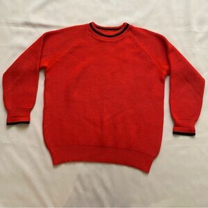Dehen Knitting Co Size 40 Sweater Orange Vintage 100% Wool  ***FLAWS***